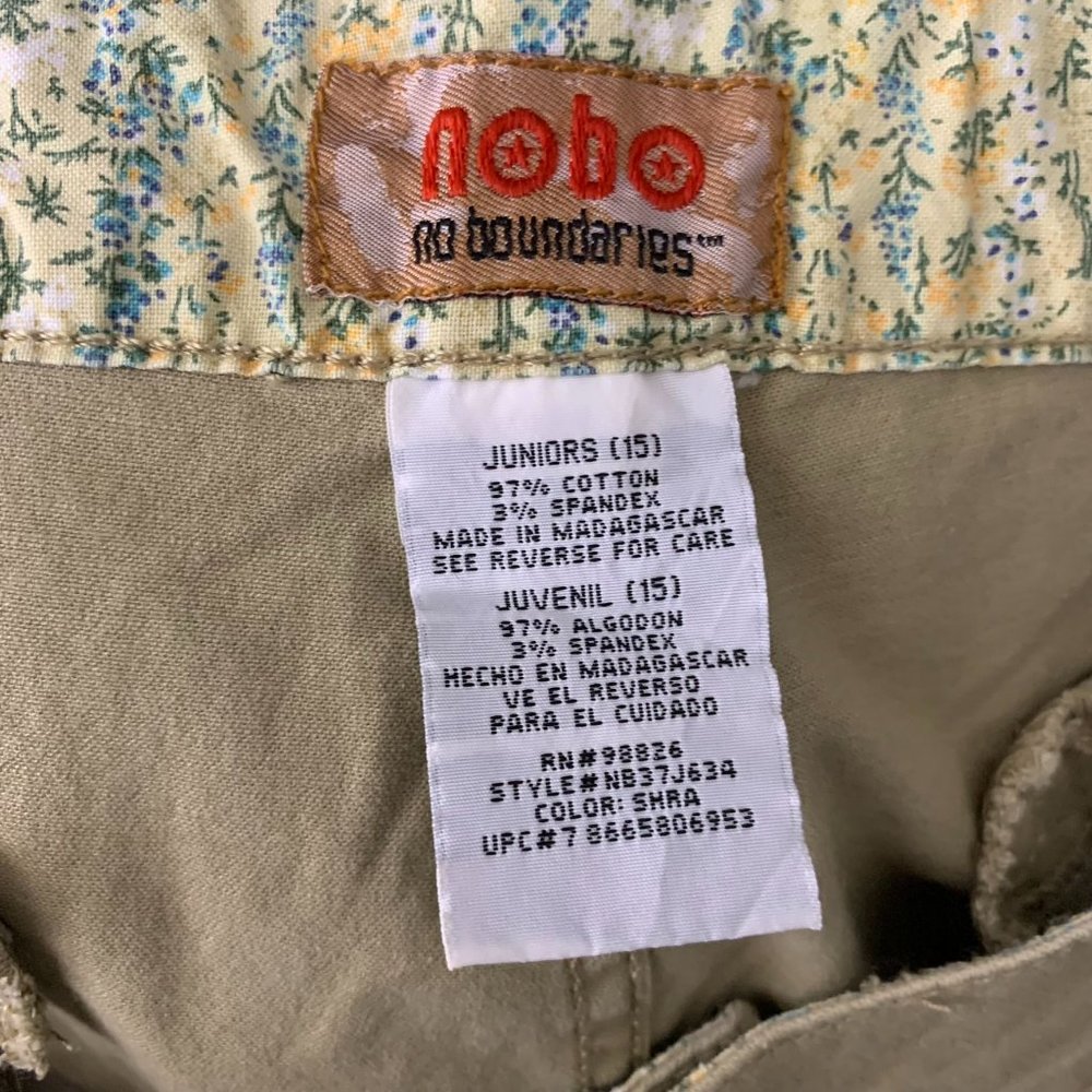 Vintage 90s nobo Mid Rise Straight Leg Pants 15 Tan Button Zip Pockets Stripe - Picture 5 of 5